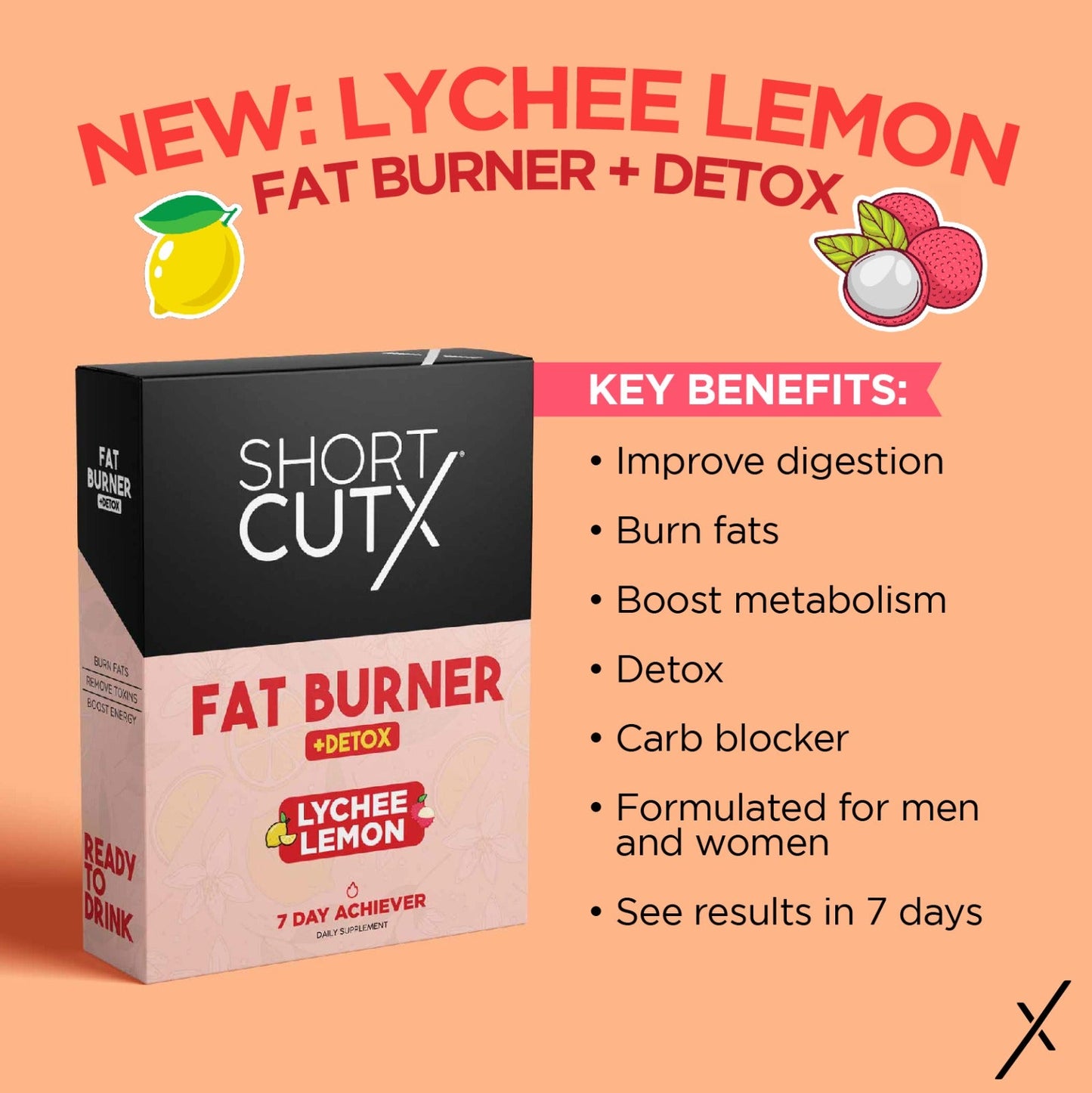 SHORTCUTX - Lychee Lemon Fat Burner Juice