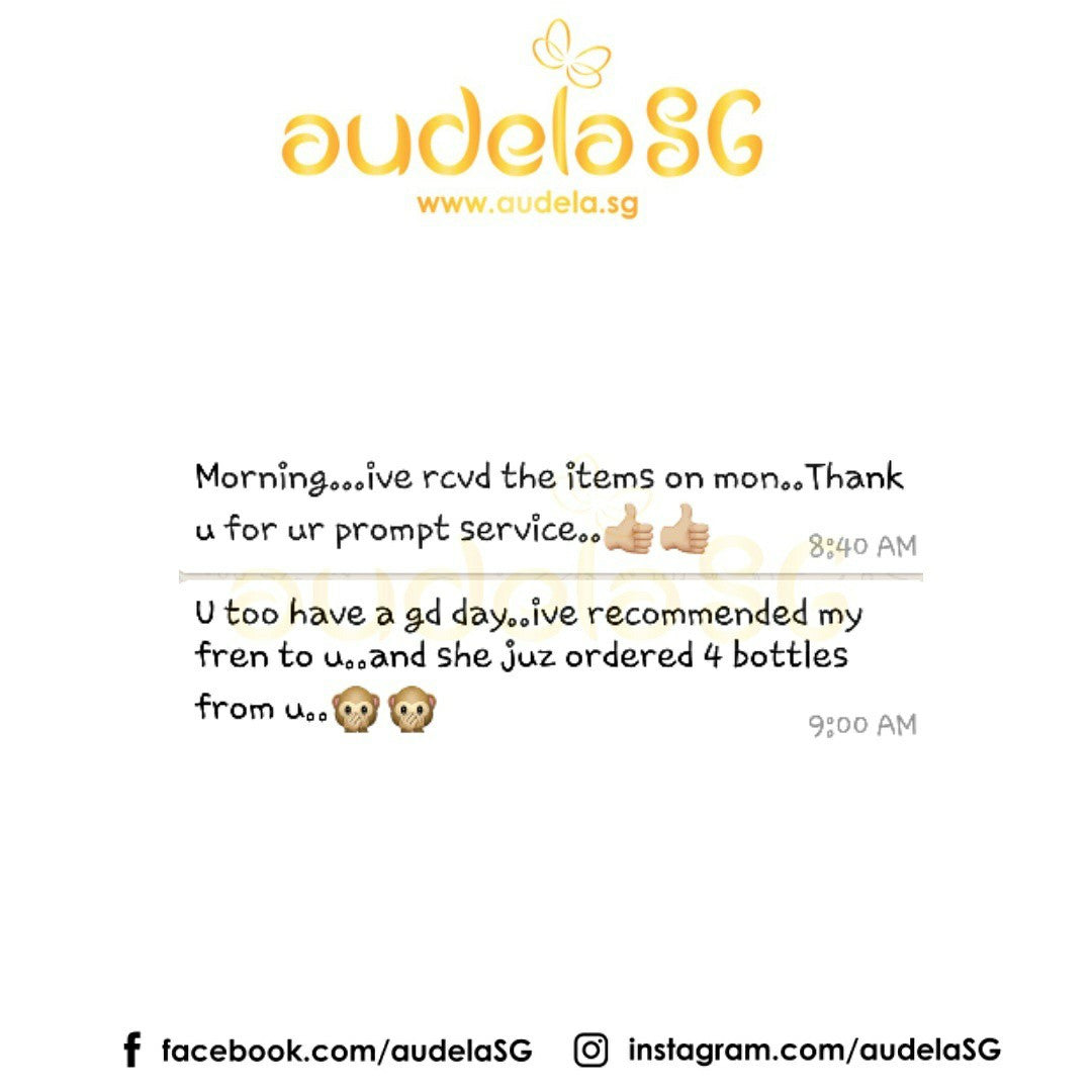 Recommended my friend to you and she just ordered four bottles of Audela