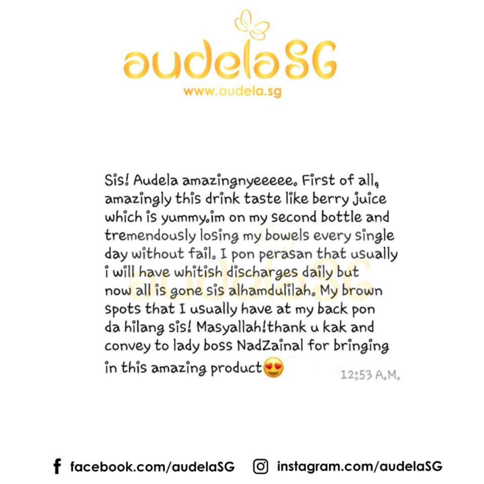 Sis! Audela AMAZING-nyeeeee!! Taste yummy. Brown spots already fade!