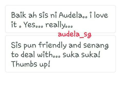 Baik ah sis ni audela i love it