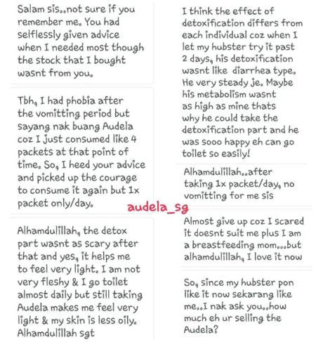 Husband and wife consuming Audela