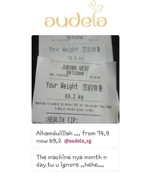 Lose almost six kilogram with audela