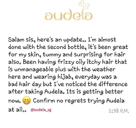 Confirm no regrets trying Audela at all