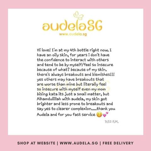 Alhamdulillah, with Audela my skin got brighter and less prone to breakouts.