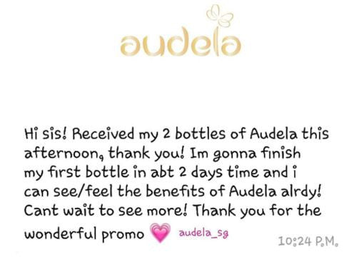 I can feel the benefits of Audela already