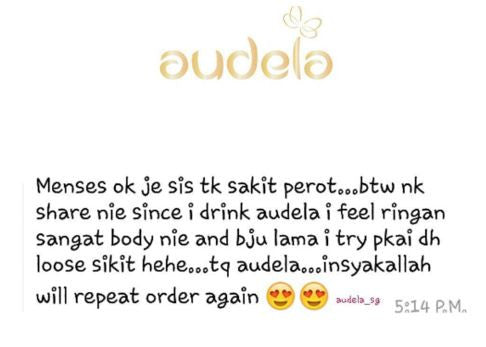 Since I drink audela I feel ringan sangat body nie